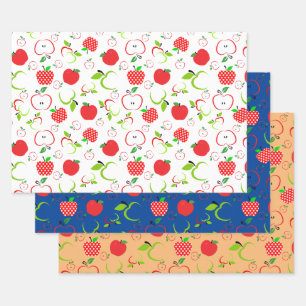Red and Green Apples Wrapping Paper Sheet