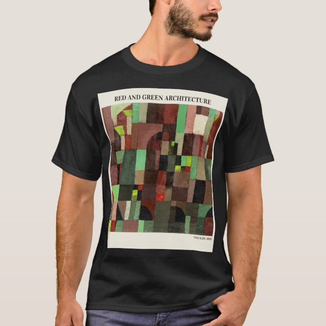 RED AND GREEN ARCHITECTURE by Paul Klee ,Abstract  T-Shirt (Front)