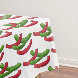 Red and Green Bell Pepper Slices Pizza Topping Veg Tablecloth