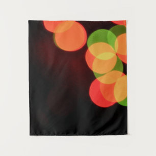 Red and green bokeh lights tapestry