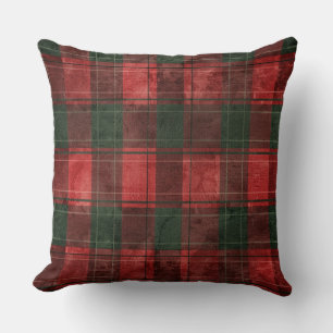 Red and Green Buffalo Plaid Christmas Throw Pillow