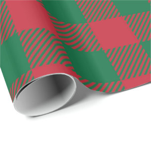 Red and Green Buffalo Plaid Wrapping Paper