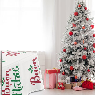 Red and Green Buon Natale Kitchen Dining Table  Tablecloth