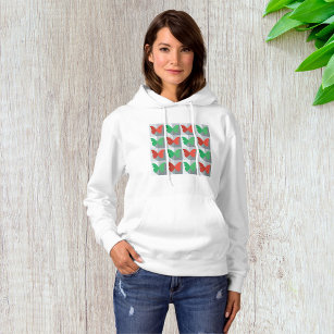 Red And Green Butterflies Hoodie