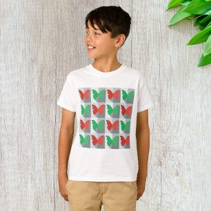 Red And Green Butterflies T-Shirt