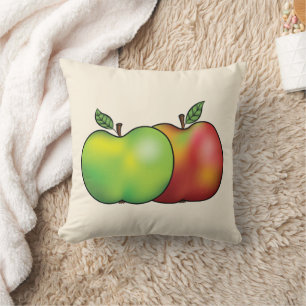 Red And Green Cartoon Apple Fruits Illustration Cushion