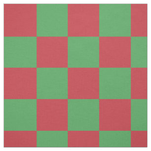 Red and green  chequerboard pattern fabric