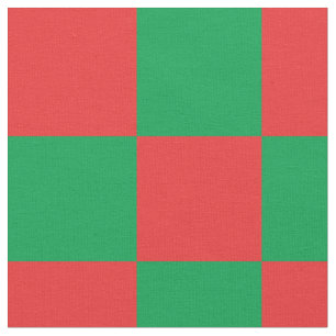 Red and green chequerboard pattern fabric