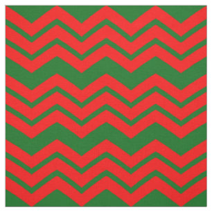 Red and Green Chevron Pattern Design Fabric