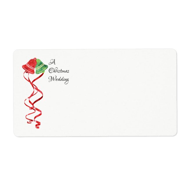 Red and Green Christmas BELLS Wedding Labels (Front)