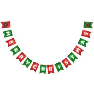 Red and Green Christmas Decoration Bunting
