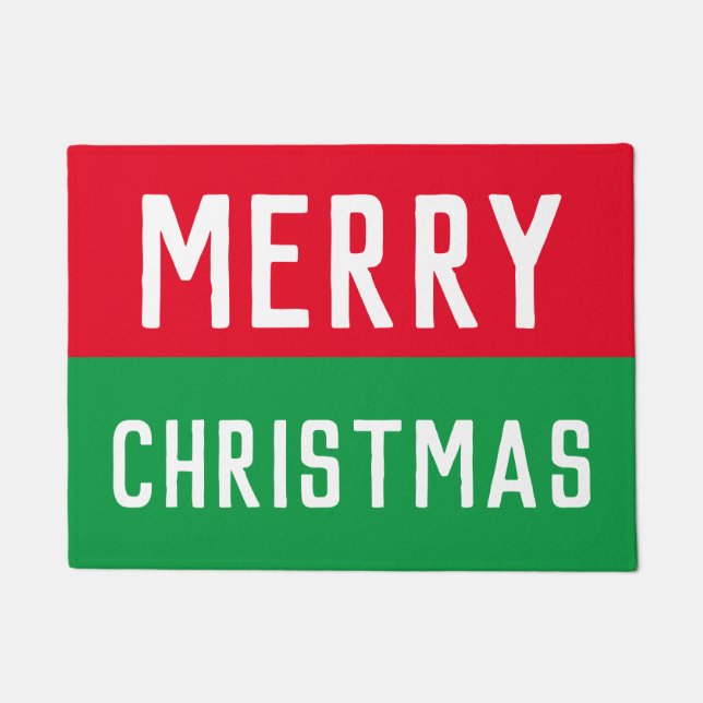 Red and Green Christmas Doormat (Front)