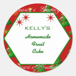 Red and green Christmas food label