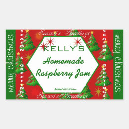 Red and green Christmas food label