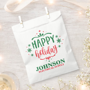 Red and Green Christmas Happy Holiday Office Party Favour Bag