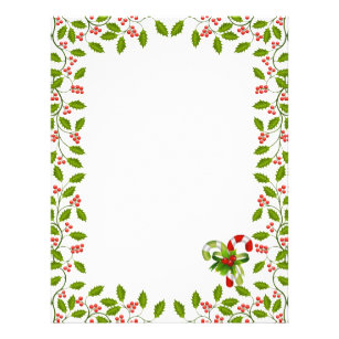 Red and green, Christmas holly, candy canes Flyer