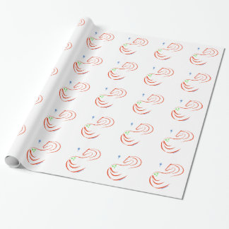Red and green Christmas horse wrapping gift paper