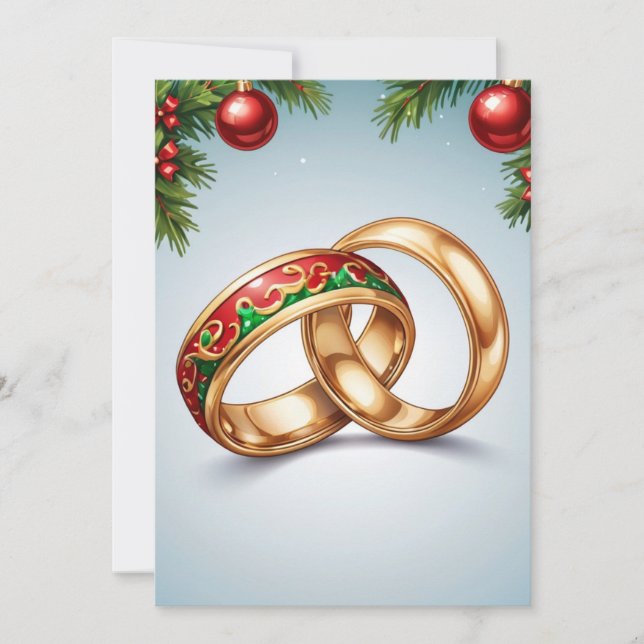 red and green christmas save the date cards (Front)