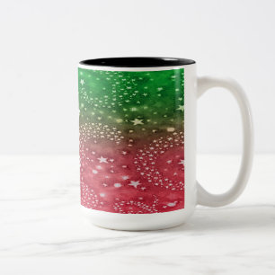 Red and Green Christmas Stars Coffee Mug