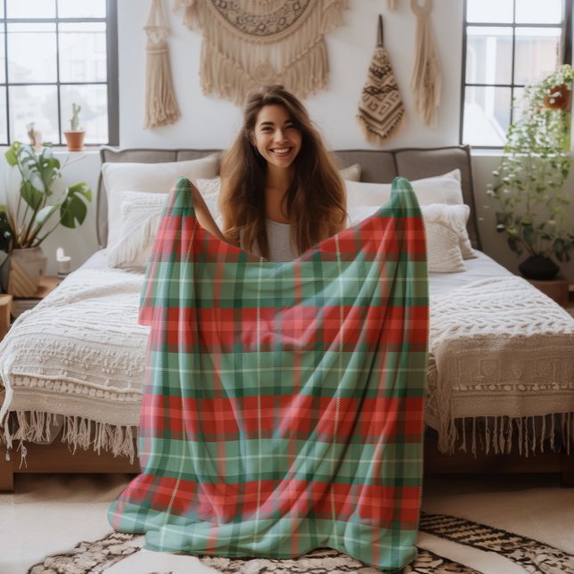 Red and green Christmas tartan pattern Fleece Blanket (Creator Uploaded)