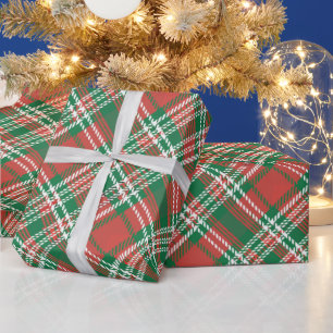Red and Green Christmas Tartan Plaid Pattern  Wrapping Paper