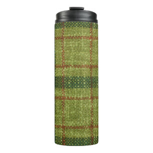 Red and green Christmas tartan. Thermal Tumbler