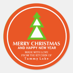 Red and Green Christmas Tree Holiday Stickers