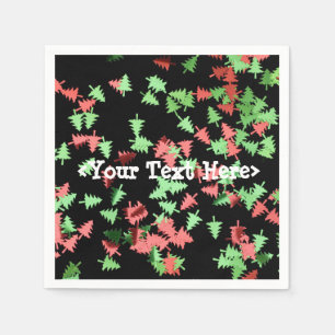 Red and Green Christmas Trees Pattern Napkins