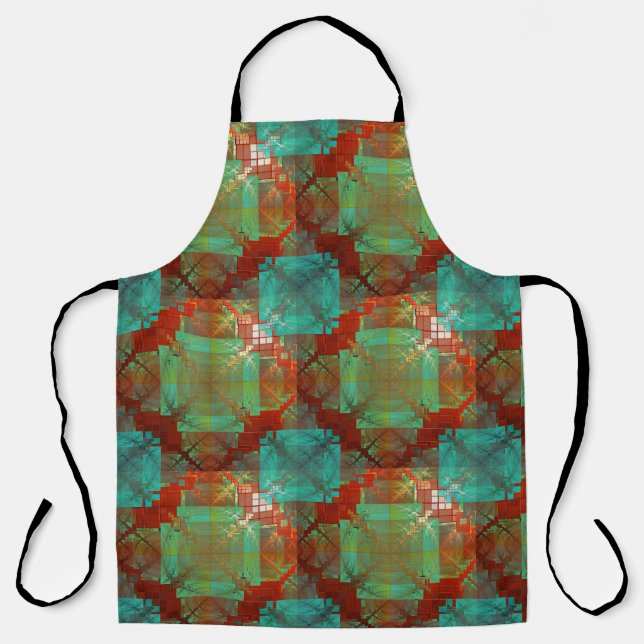 Red and Green Chromatic Fusion Apron (Front)
