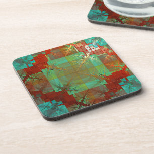 Red and Green Chromatic Fusion Coasters
