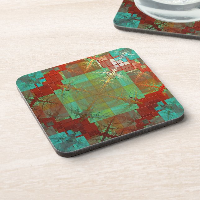 Red and Green Chromatic Fusion Coasters (Left Side)
