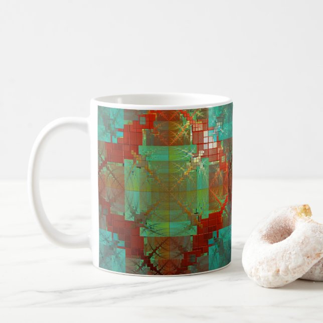 Red and Green Chromatic Fusion Mug (With Donut)