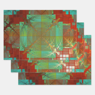 Red and Green Chromatic Fusion Wrapping Paper