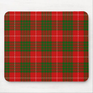 Red and Green Clan Crawford Tartan Mouse Pad