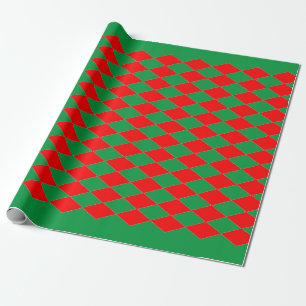 RED AND GREEN DIAMOND CHRISTMAS Wrapping Paper