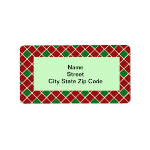 Red and Green Diamonds Label