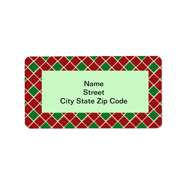 Red and Green Diamonds Label (Front)