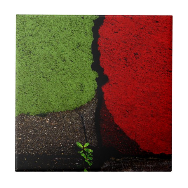 Red and Green Fine Art Photograph Ceramic Tile (Front)