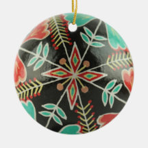 Red and Green Floral Ornament