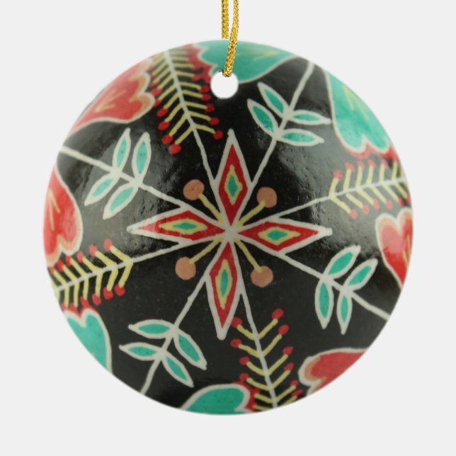 Red and Green Floral Ornament (Front)