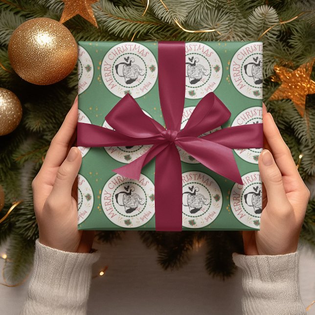 Red and Green From Santa Personalised Christmas Wr Wrapping Paper (Creator Uploaded)