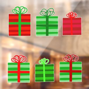 Red and Green Gift Wrapped Presents with Bows