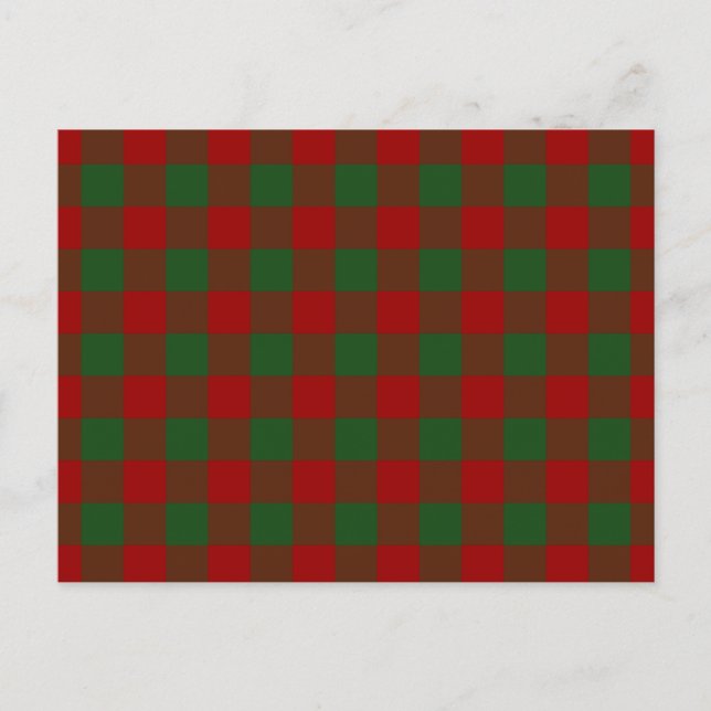 Red and Green Gingham Pattern Postcard (Front)