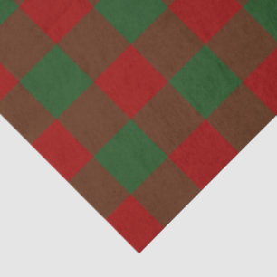 Red and Green Gingham Pattern Tissue Paper