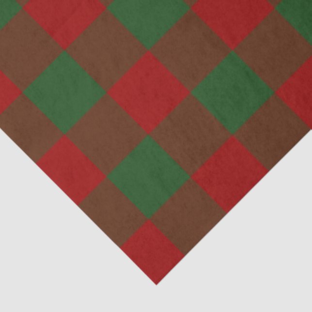 Red and Green Gingham Pattern Tissue Paper (Detail)