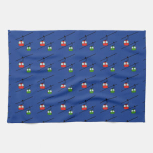 Red and green gondolas kitchen towel