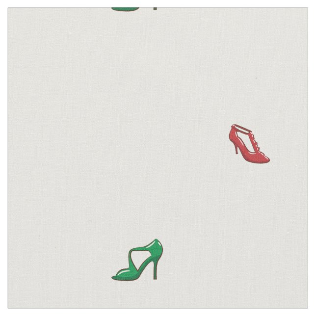 red and green heels fabric (Close Up)