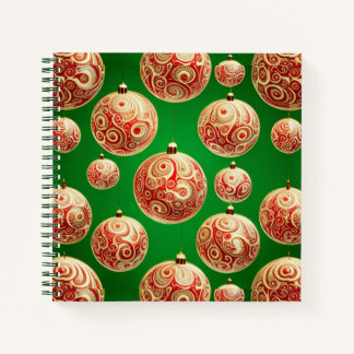 Red and Green Holiday Notebook