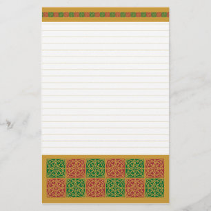 Red and Green Holiday Stationery Lined
