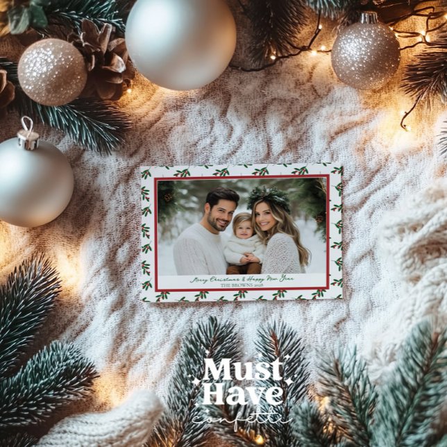 Red and Green Holly Berries Christmas Card (Creator Uploaded)